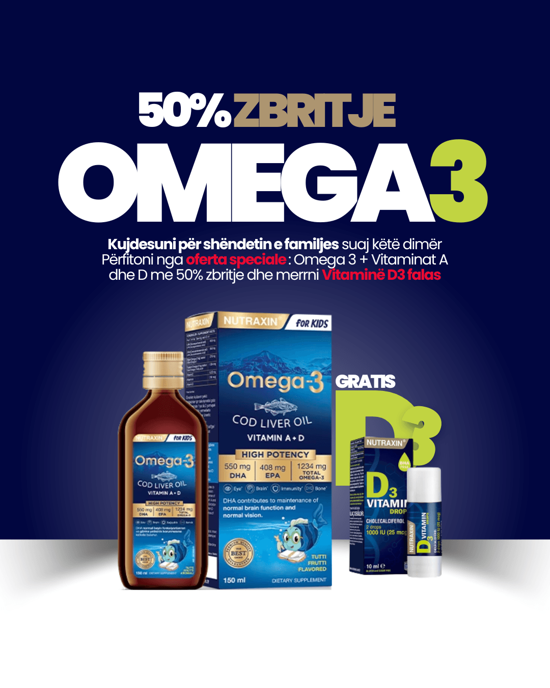 Main Picture of Omega 3 + Vitaminë D3 Gratis
